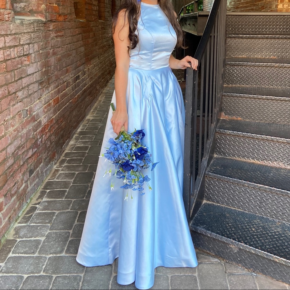 light blue prom dress